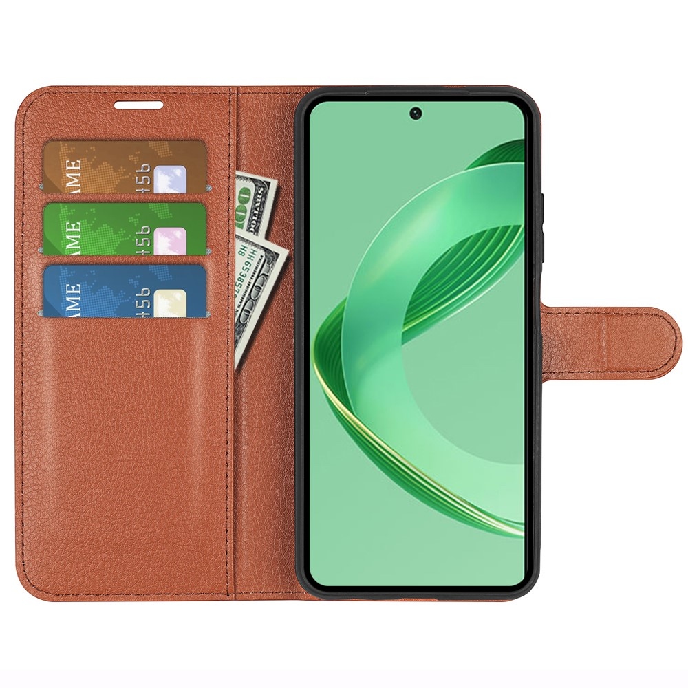Litchi knížkové pouzdro na Huawei Nova 12 SE - hnědé