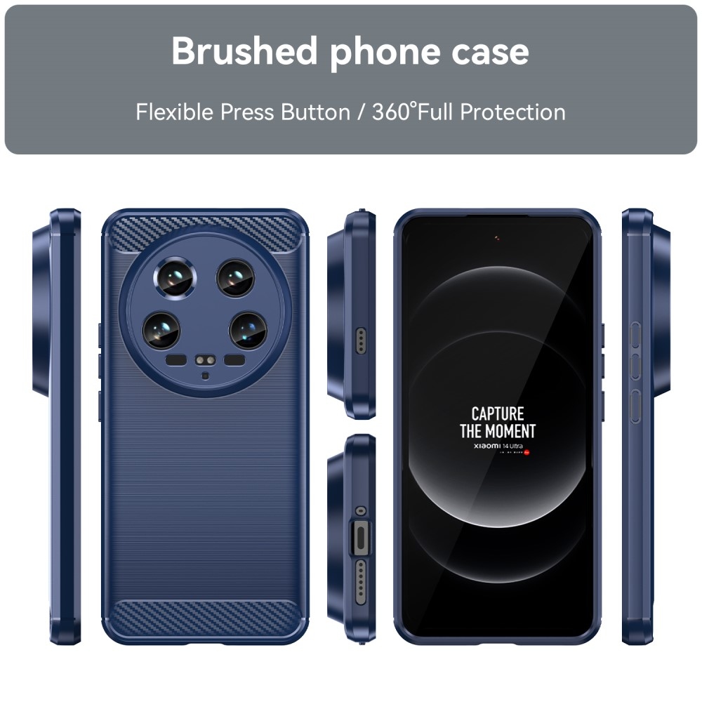 Carbon odolný gelový obal na Xiaomi 14 Ultra - modrý