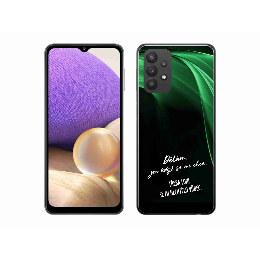 Gelový kryt mmCase na Samsung Galaxy A32 5G - vtipný text 12 černé pozadí