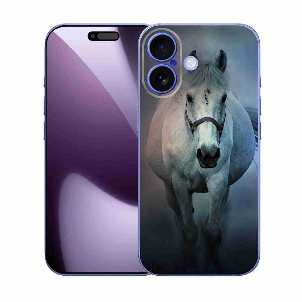 Gelový kryt mmCase na iPhone 17 - běžící bílý kůň