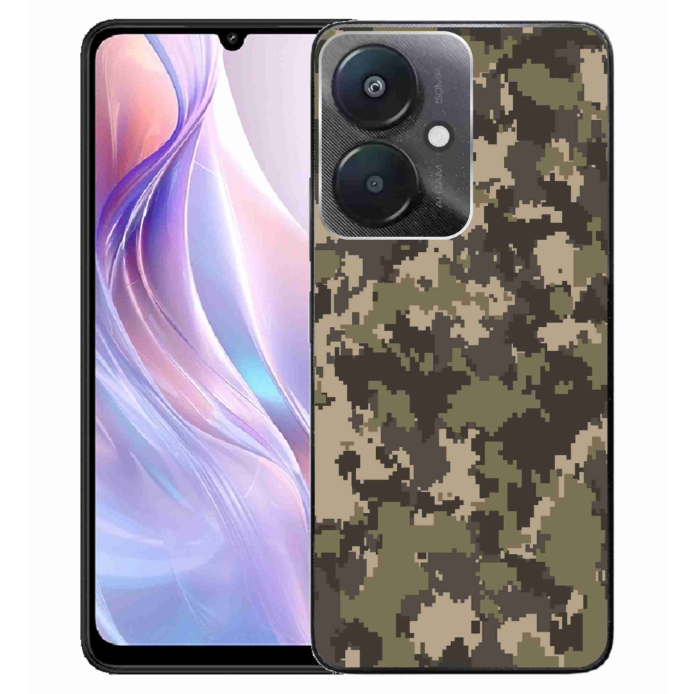 Gelový kryt mmCase na Xiaomi Redmi 13C 5G - maskáčový vzor 12