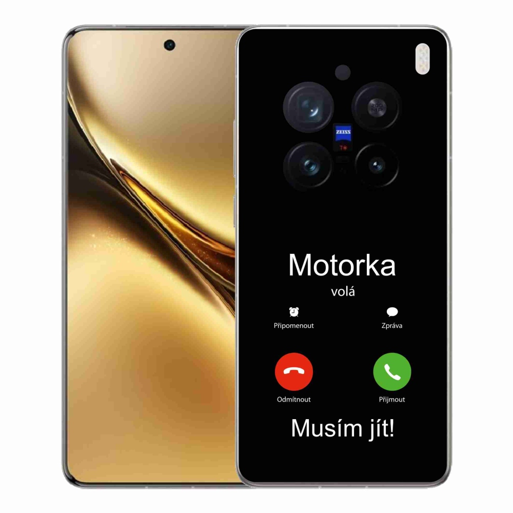 Gelový kryt mmCase na Vivo X200 Pro 5G - motorka volá černé pozadí