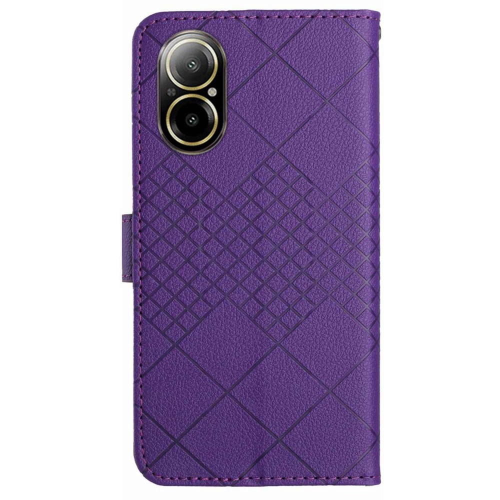 Texture knížkové pouzdro na mobil Realme C67 - tmavěfialové