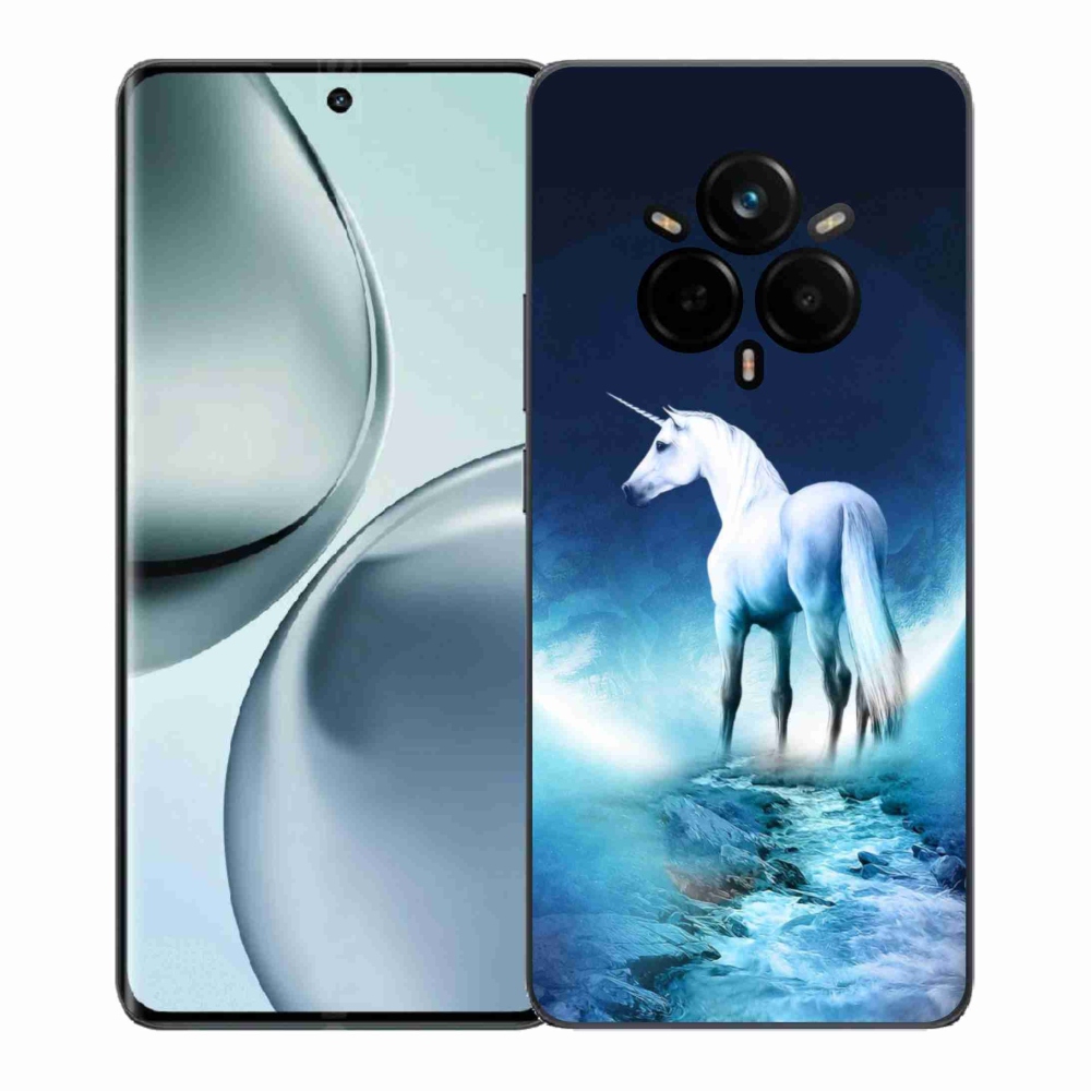 Gelový kryt mmCase na Realme 14 Pro+ 5G - bílý jednorožec