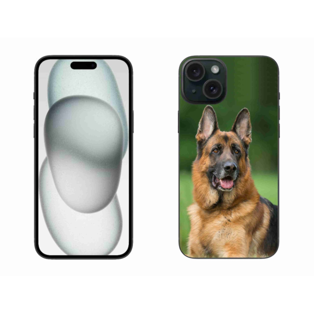Gelový kryt mmCase na iPhone 15 Plus - německý ovčák