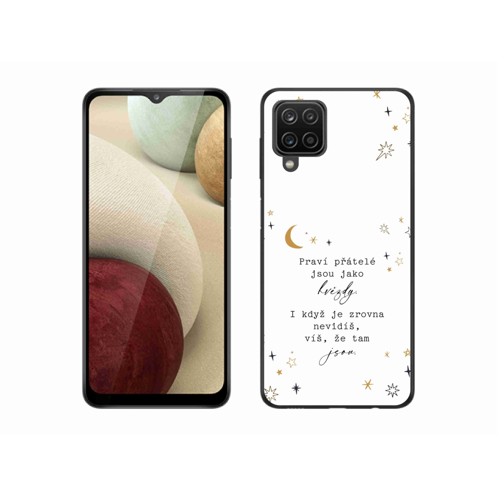 Gelový kryt mmCase na Samsung Galaxy A12 - citát 6 bílé pozadí