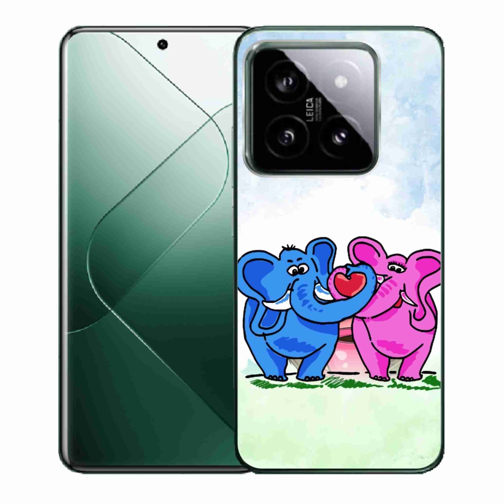Gelový kryt mmCase na Xiaomi 14 - zamilovaní sloni