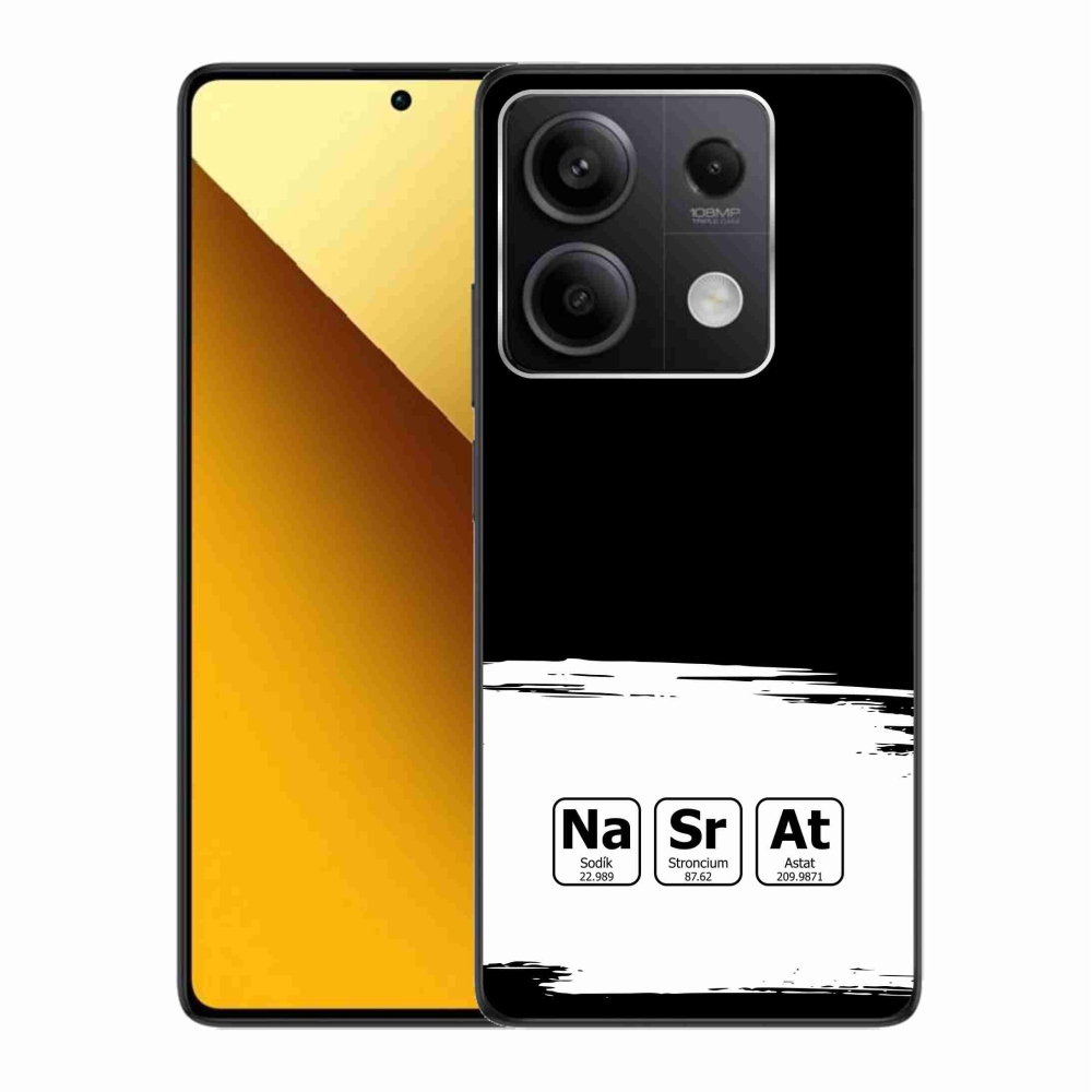 Gelový kryt mmCase na Xiaomi Redmi Note 13 5G - chemické prvky bíločerné pozadí