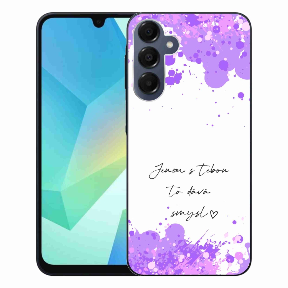 Gelový kryt mmCase na Samsung Galaxy A16 4G/5G - zamilovaný text bílé pozadí