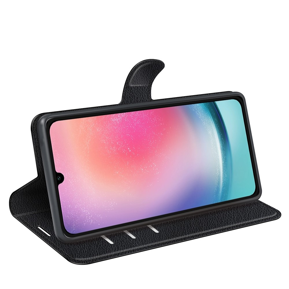 Litchi knížkové pouzdro na Samsung Galaxy A16 4G/5G - černé