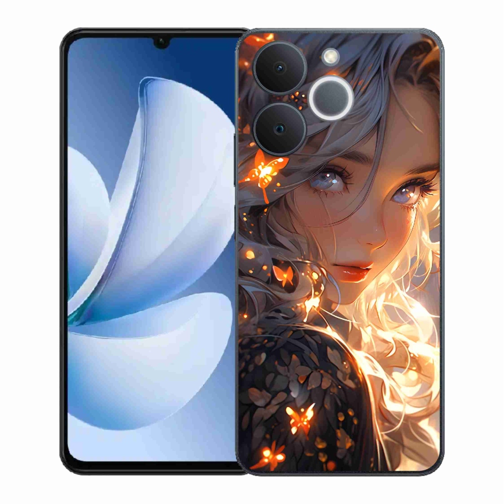 Gelový kryt mmCase na Realme Note 70T - dívka a motýli