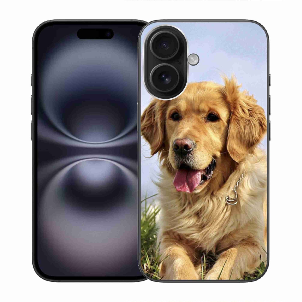Gelový obal mmCase na iPhone 16 - zlatý retrívr