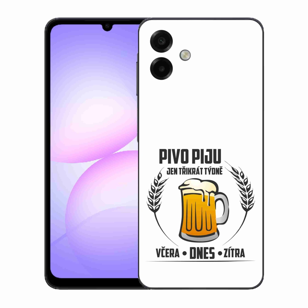 Gelový kryt mmCase na Samsung Galaxy A07 4G - pivní motiv bílé pozadí