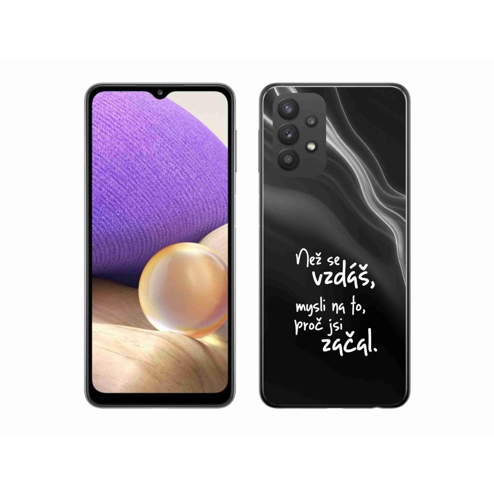 Gelový kryt mmCase na Samsung Galaxy A32 5G - citát 2 černé pozadí
