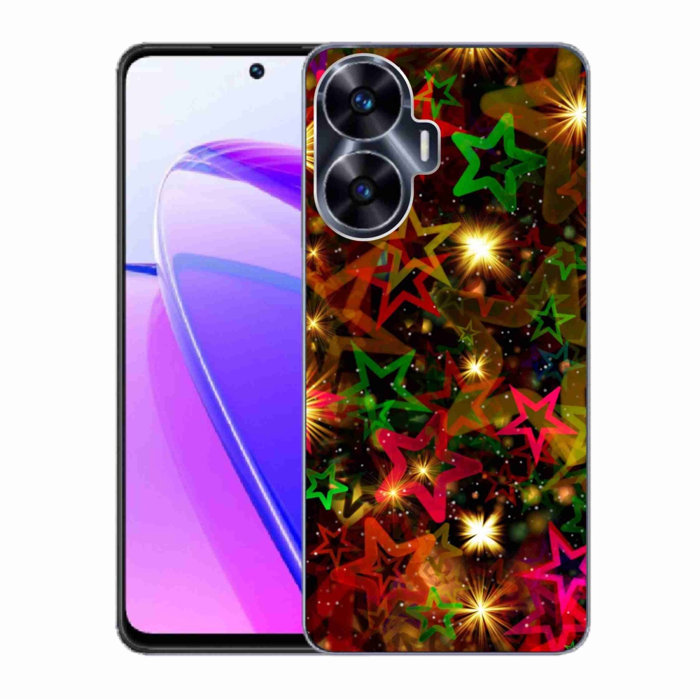 Gelový kryt mmCase na Realme C55 - barevné hvězdičky