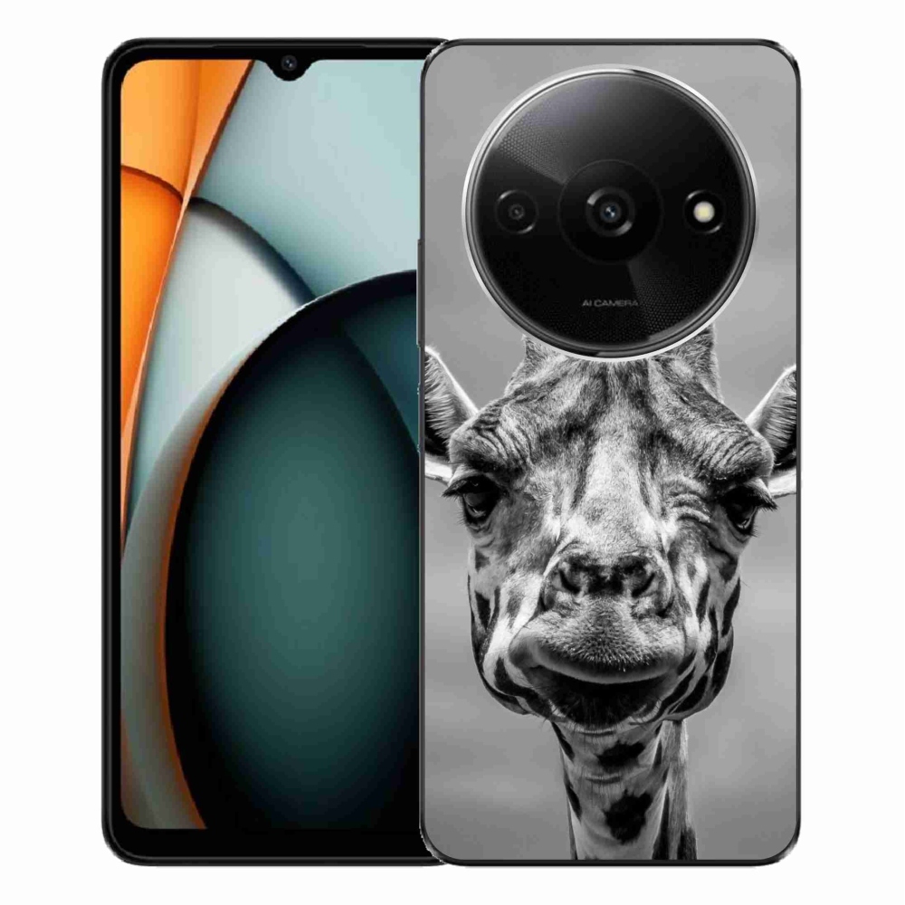 Gelový kryt mmCase na Xiaomi Redmi A3 - černobílá žirafa