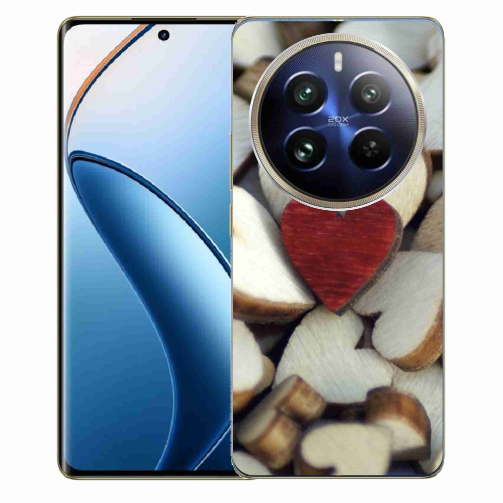 Gelový kryt mmCase na Realme 12 Pro 5G/12 Pro+ 5G - gravírované červené srdce 