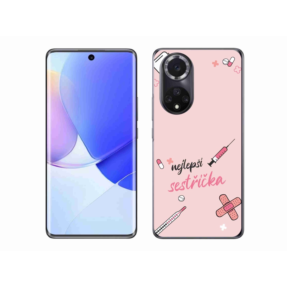 Gelový kryt mmCase na Huawei Nova 9 - nejlepší sestřička růžové pozadí