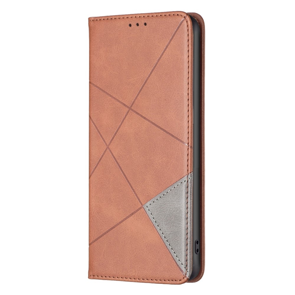 Triangle knížkové pouzdro na Xiaomi Redmi Note 13 Pro 4G/Poco M6 Pro - hnědé
