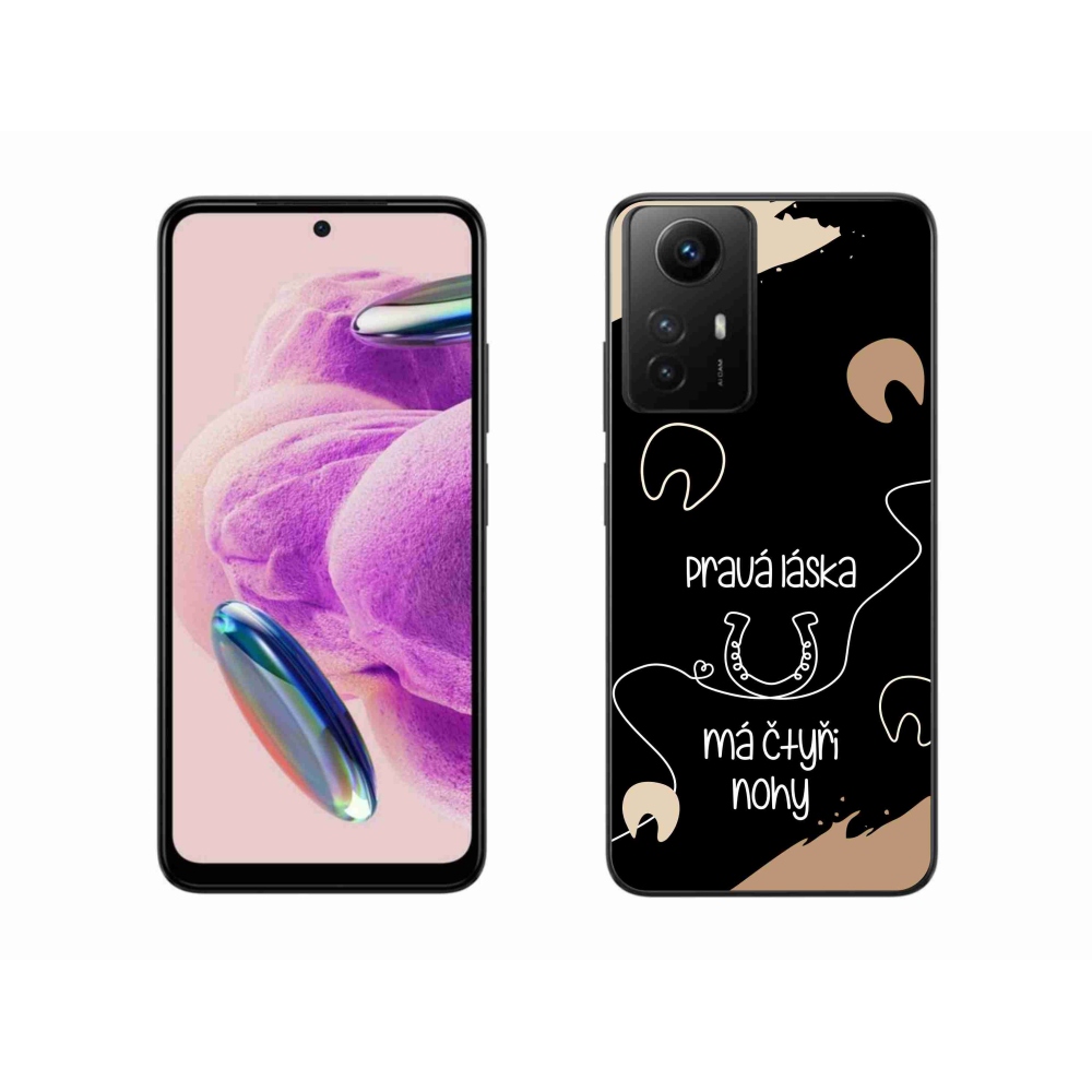 Gelový kryt mmCase na Xiaomi Redmi Note 12S - koňský motiv černé pozadí