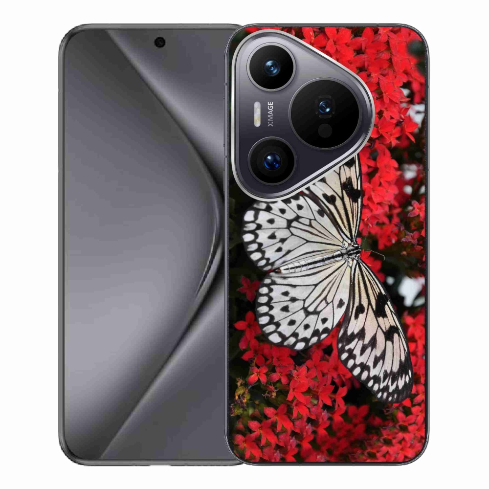 Gelový kryt mmCase na Huawei Pura 70 Pro - černobílý motýl 1