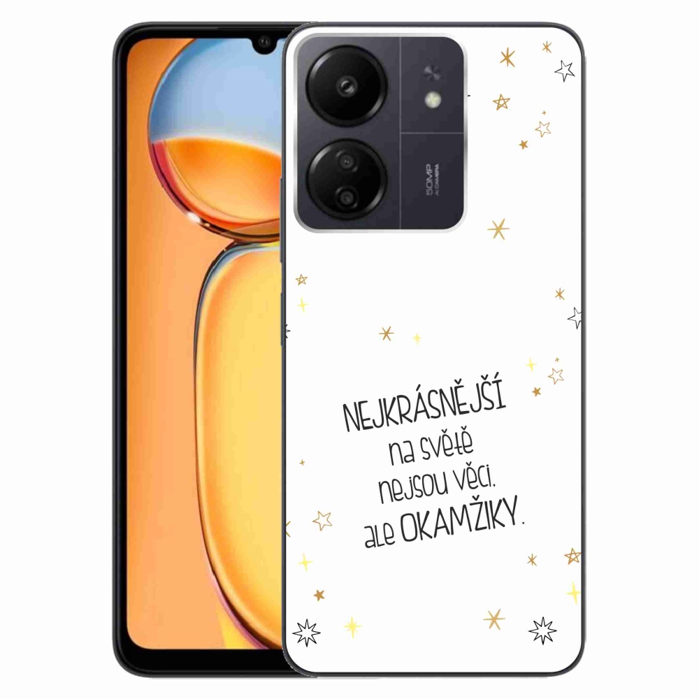 Gelový kryt mmCase na Xiaomi Poco C65/Redmi 13C - citát 4 bílé pozadí