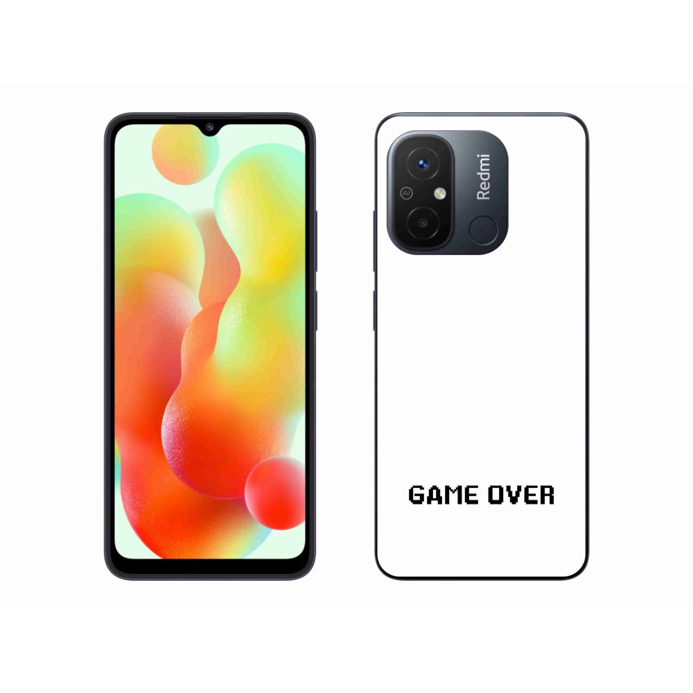 Gelový kryt mmCase na Xiaomi Redmi 12C - game over bílé pozadí