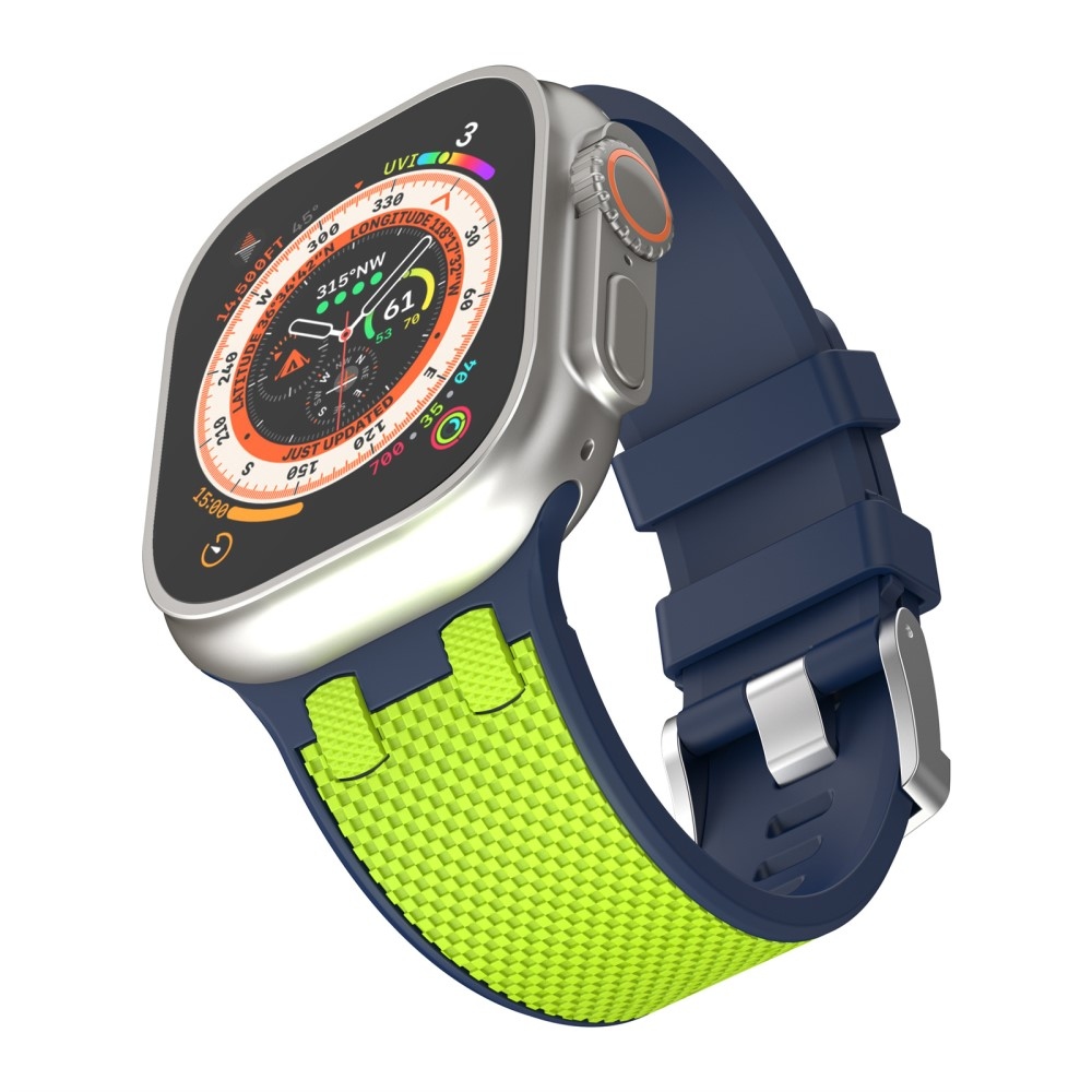 Sports silikonový řemínek na Apple Watch Ultra/Ultra 2 49mm/SE/SE 2022/2023 44mm/9/8/7 45mm/6/5/4 44mm/3/2/1 42 mm - modrý/světlezelený