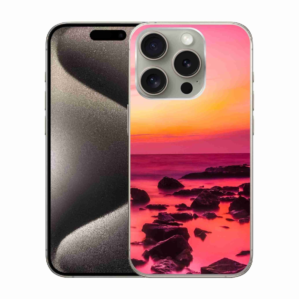 Gelový kryt mmCase na iPhone 15 Pro - moře a záře
