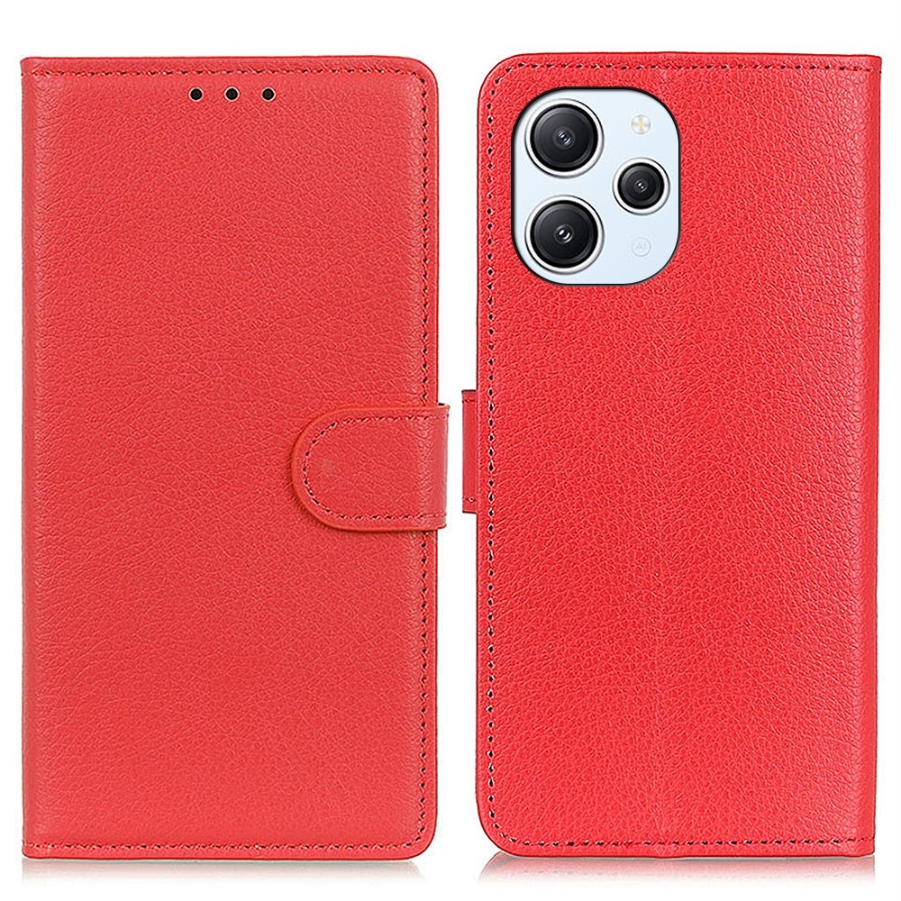 Litchie knížkové pouzdro na Xiaomi Redmi 12 4G/5G - červené