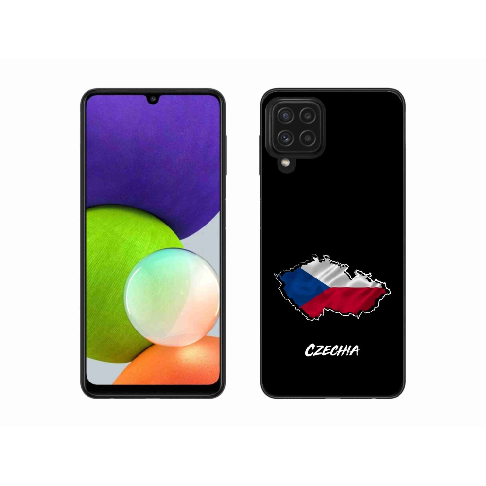 Gelový kryt mmCase na Samsung Galaxy A22 4G - Czechia černé pozadí