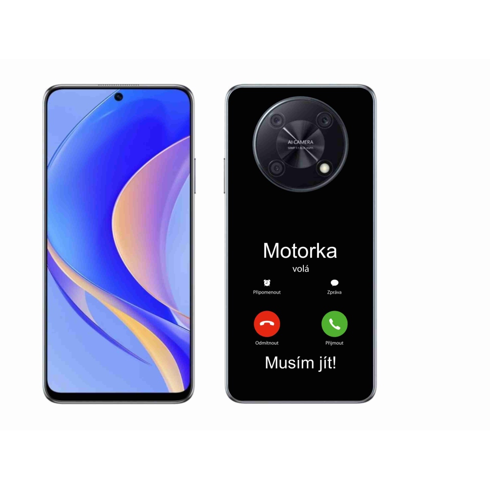 Gelový kryt mmCase na Huawei Nova Y90 - motorka volá černé pozadí