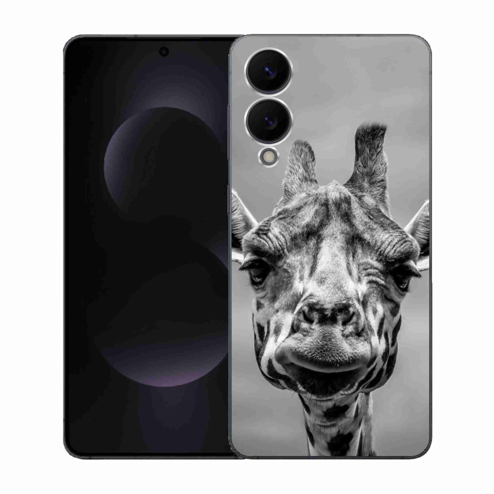 Gelový kryt mmCase na Samsung Galaxy S25 Edge - černobílá žirafa