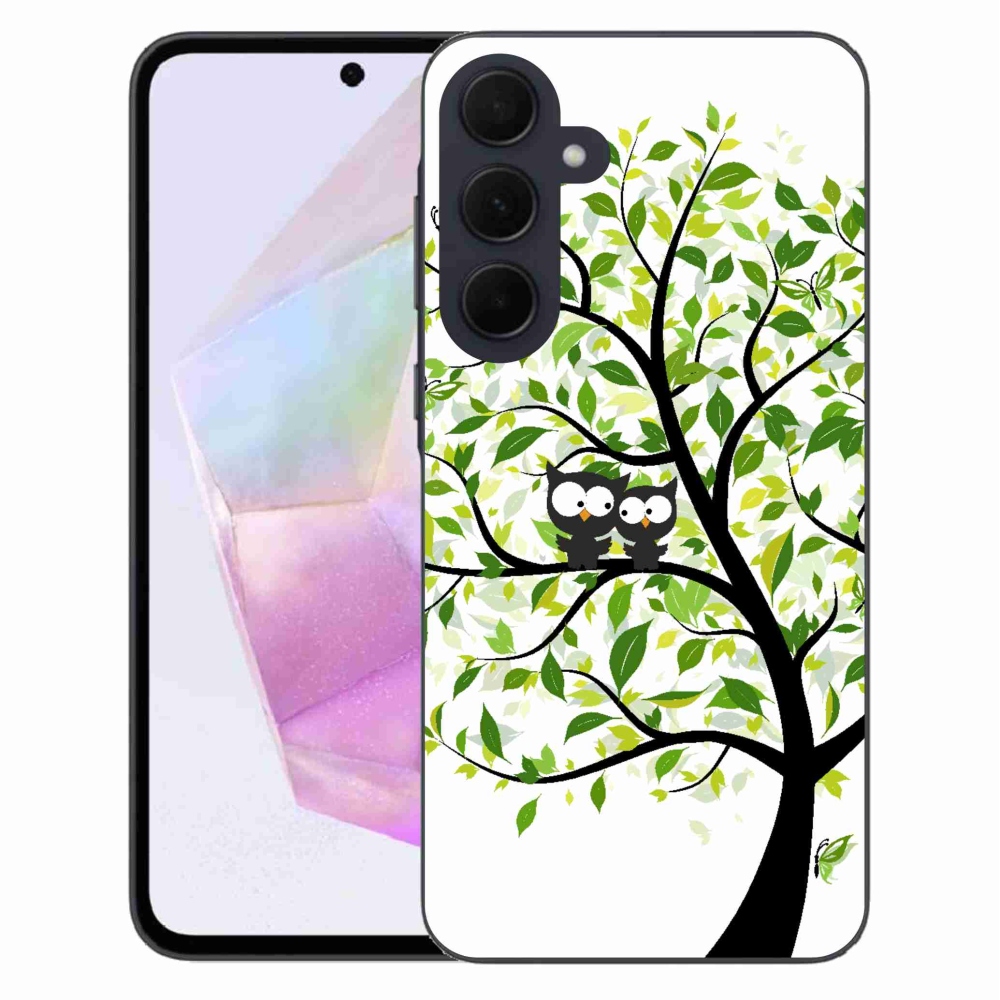 Gelový kryt mmCase na Samsung Galaxy A35 5G - sovičky na stromě