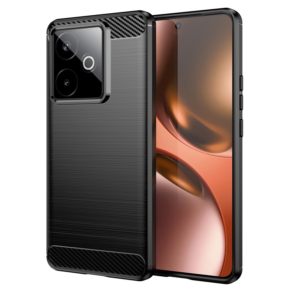 Carbon odolný gelový obal na Realme GT 7 5G/GT 7T 5G - černý