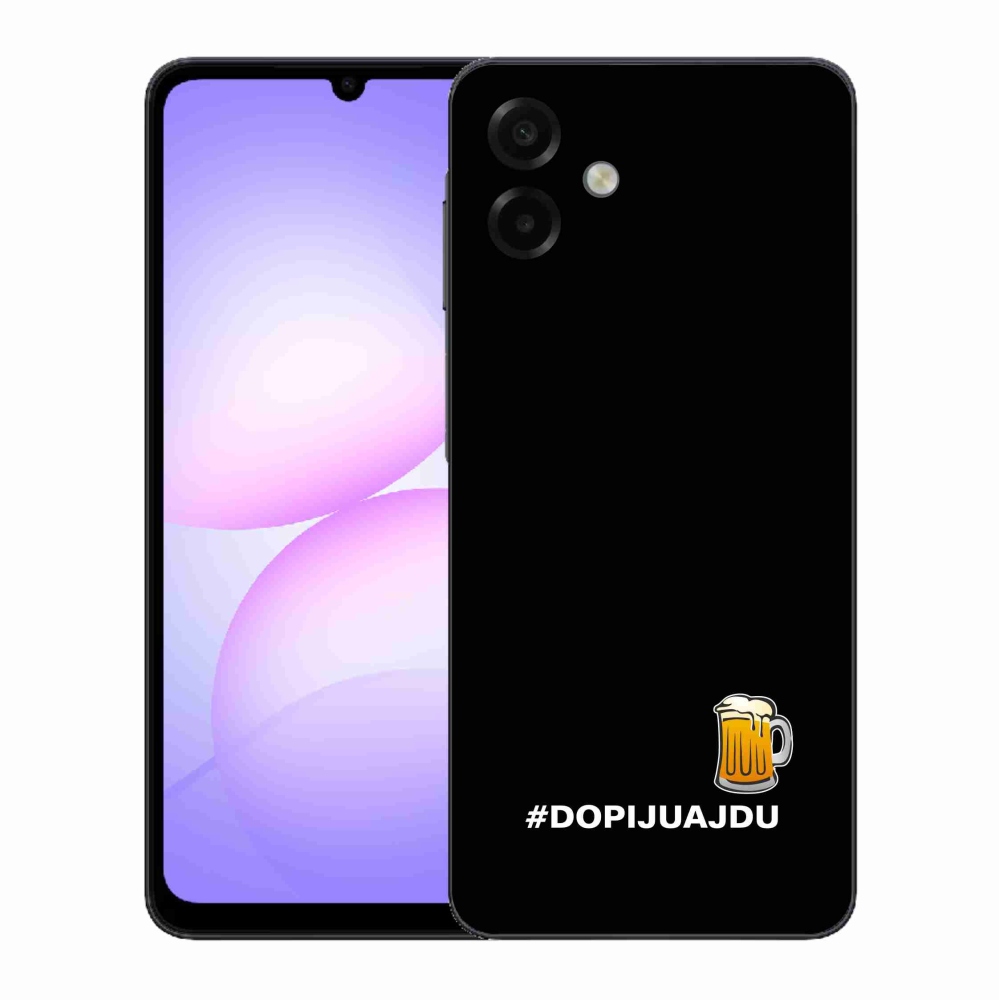 Gelový kryt mmCase na Samsung Galaxy A07 4G - pivní motiv 1 černé pozadí