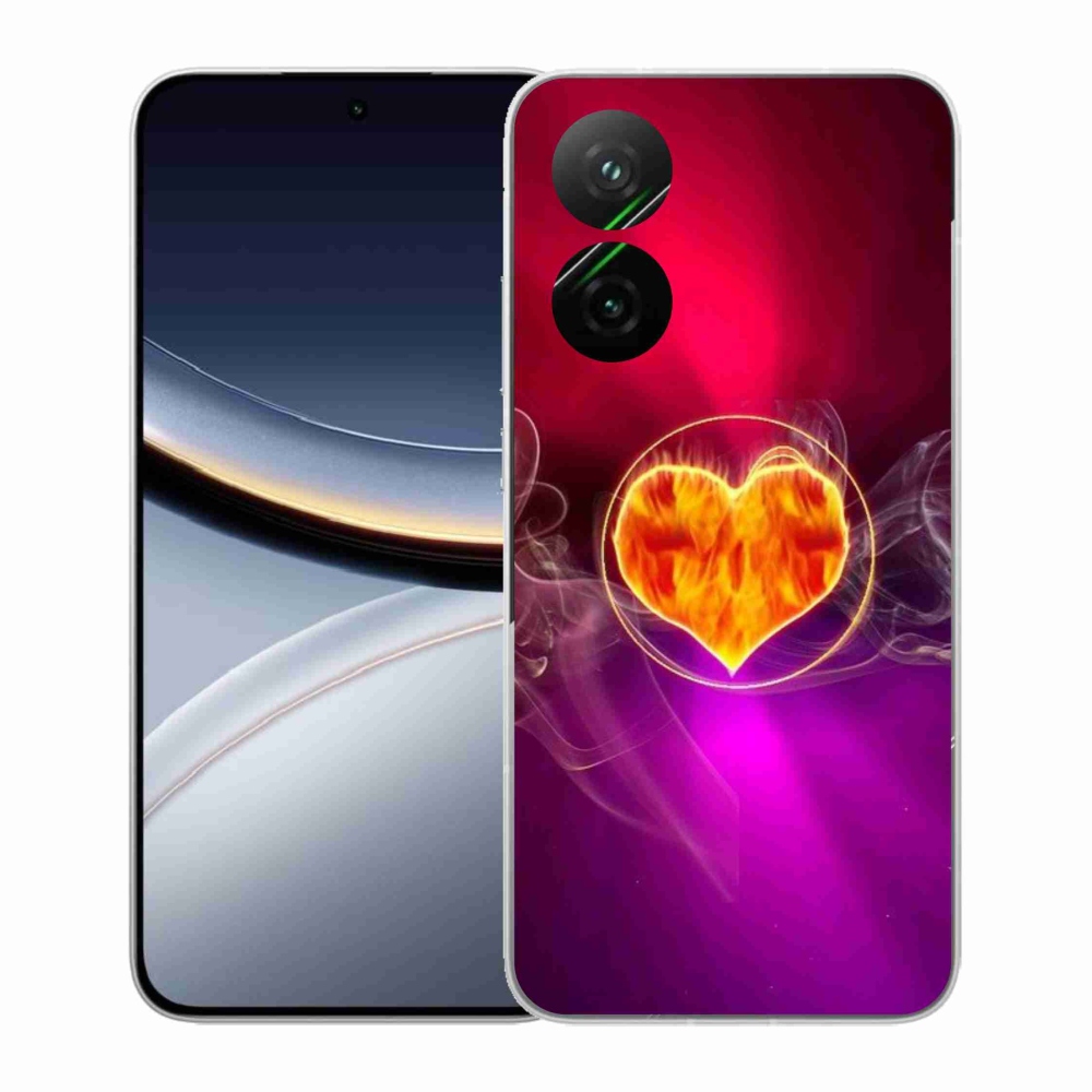 Gelový kryt mmCase na Xiaomi Poco F7 5G - ohnivé srdce