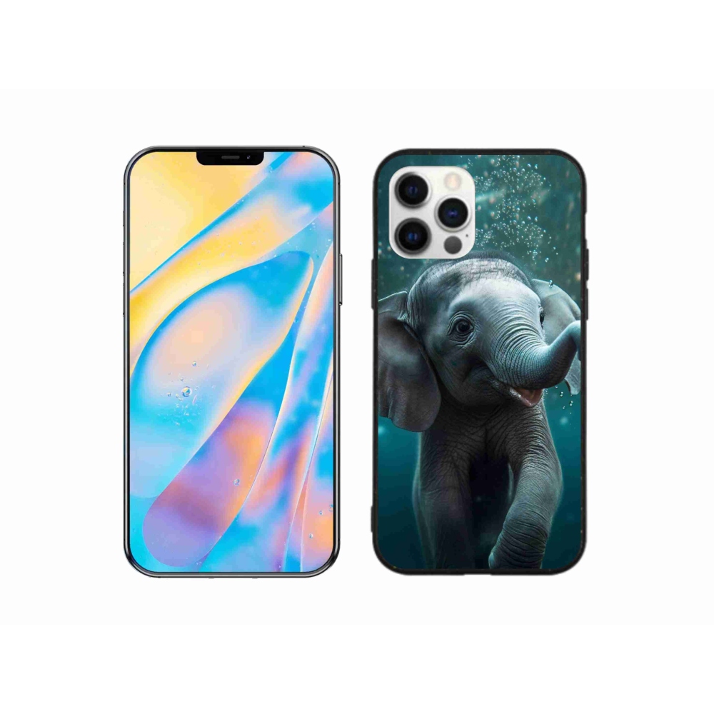 Gelový kryt mmCase na iPhone 12 Pro - slůně pod vodou