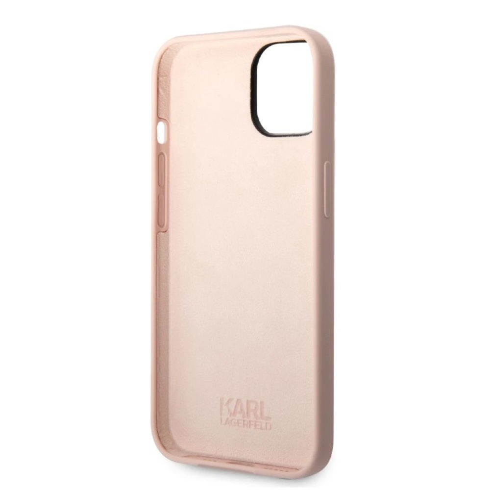 Karl Lagerfeld Liquid Silicone Ikonik NFT kryt iPhone 14 růžový