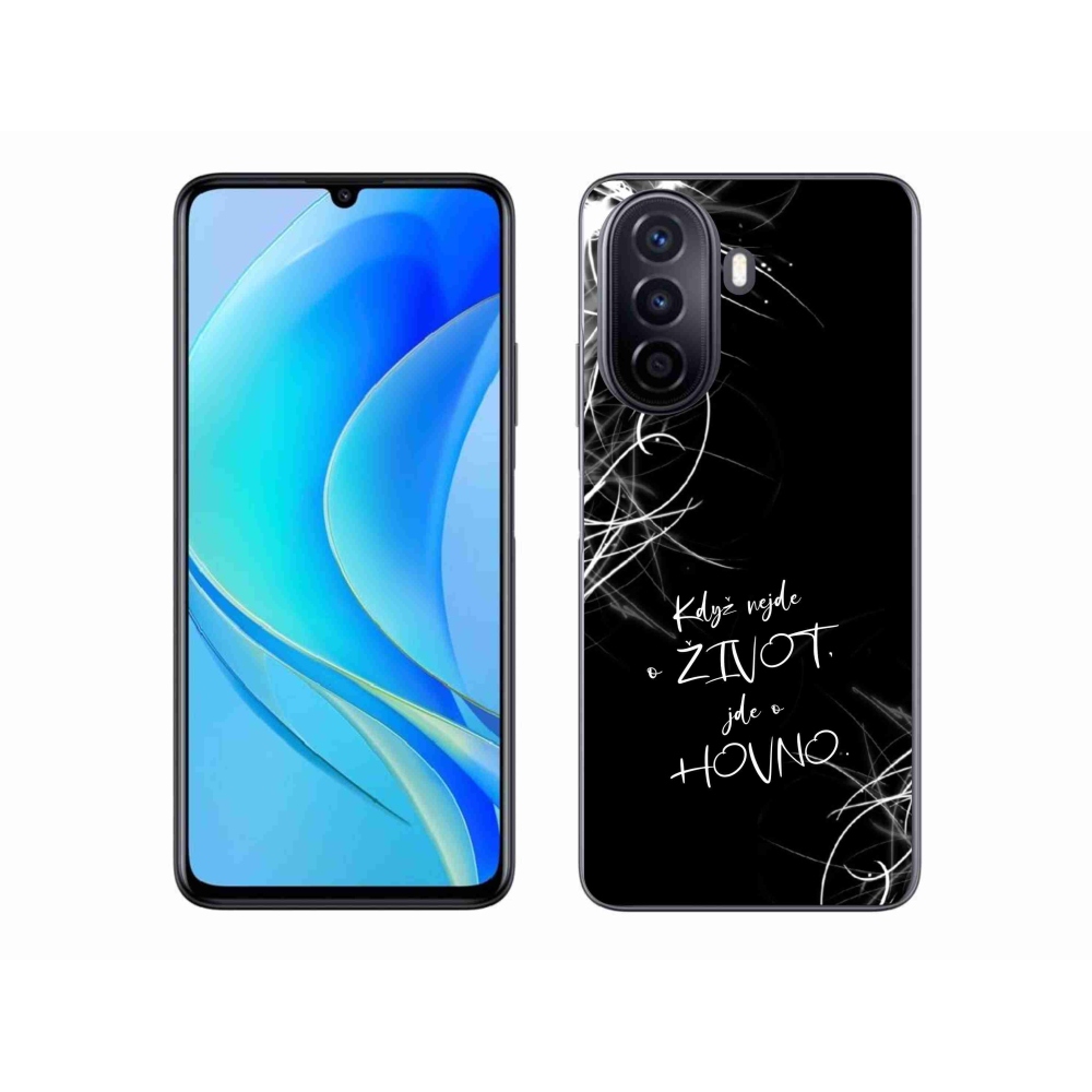 Gelový kryt mmCase na Huawei Nova Y70 - vtipný text 16 černé pozadí