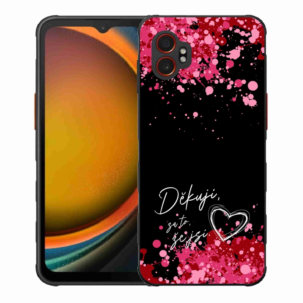Gelový kryt mmCase na Samsung Galaxy Xcover 7 Pro - zamilovaný text 2 černé pozadí