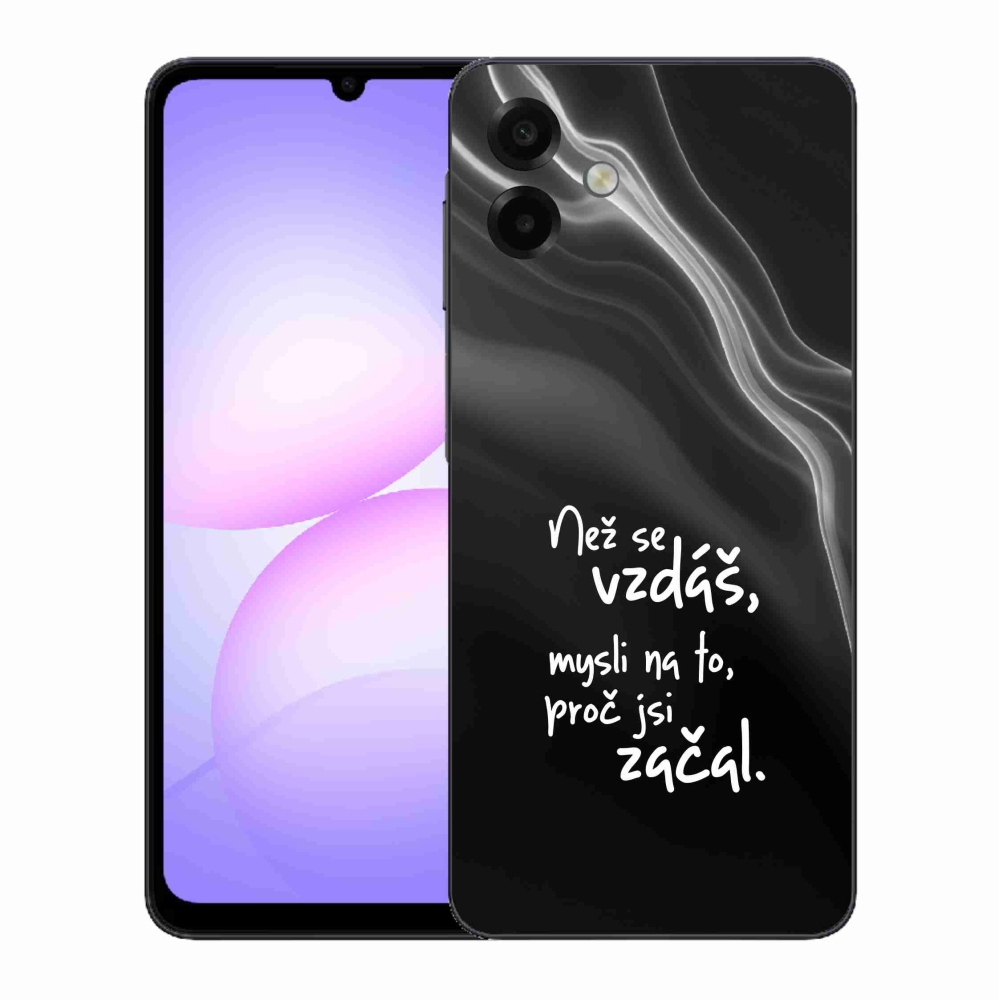 Gelový kryt mmCase na Samsung Galaxy A07 4G - citát 2 černé pozadí
