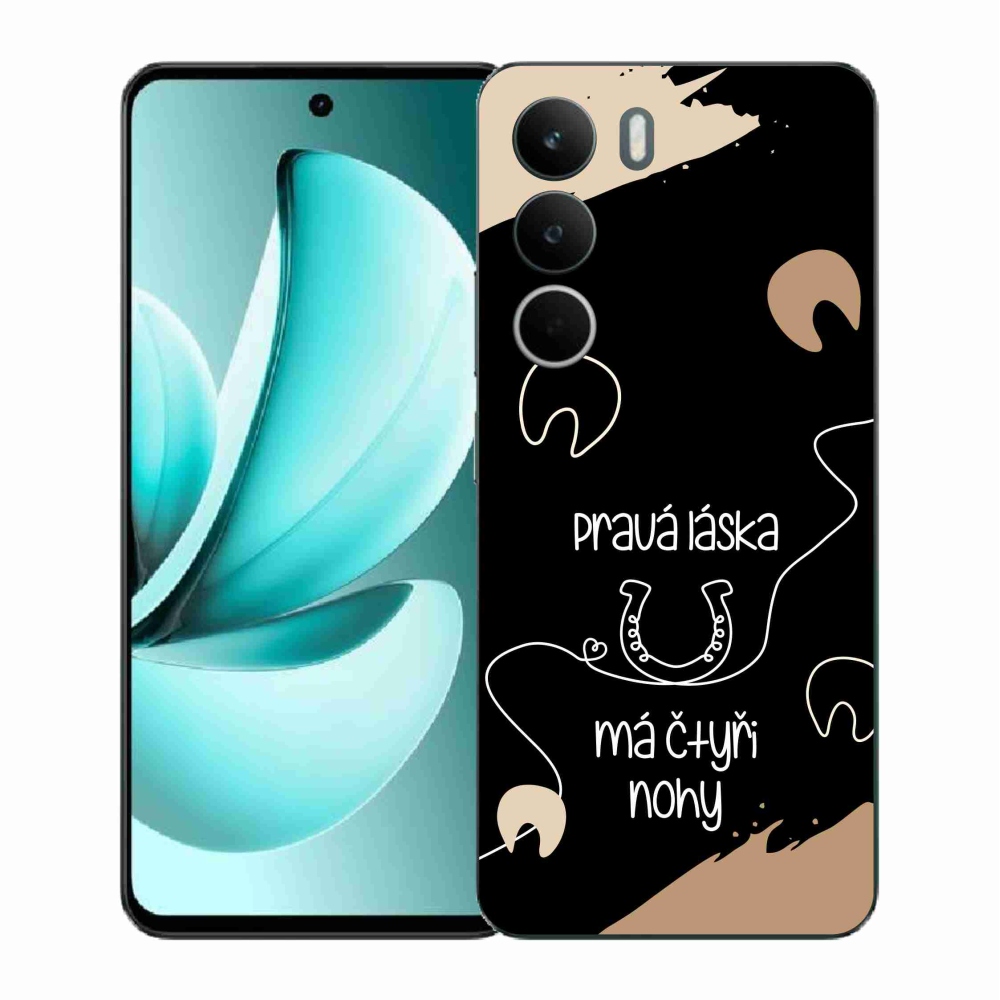 Gelový kryt mmCase na Realme C71 - koňský motiv černé pozadí
