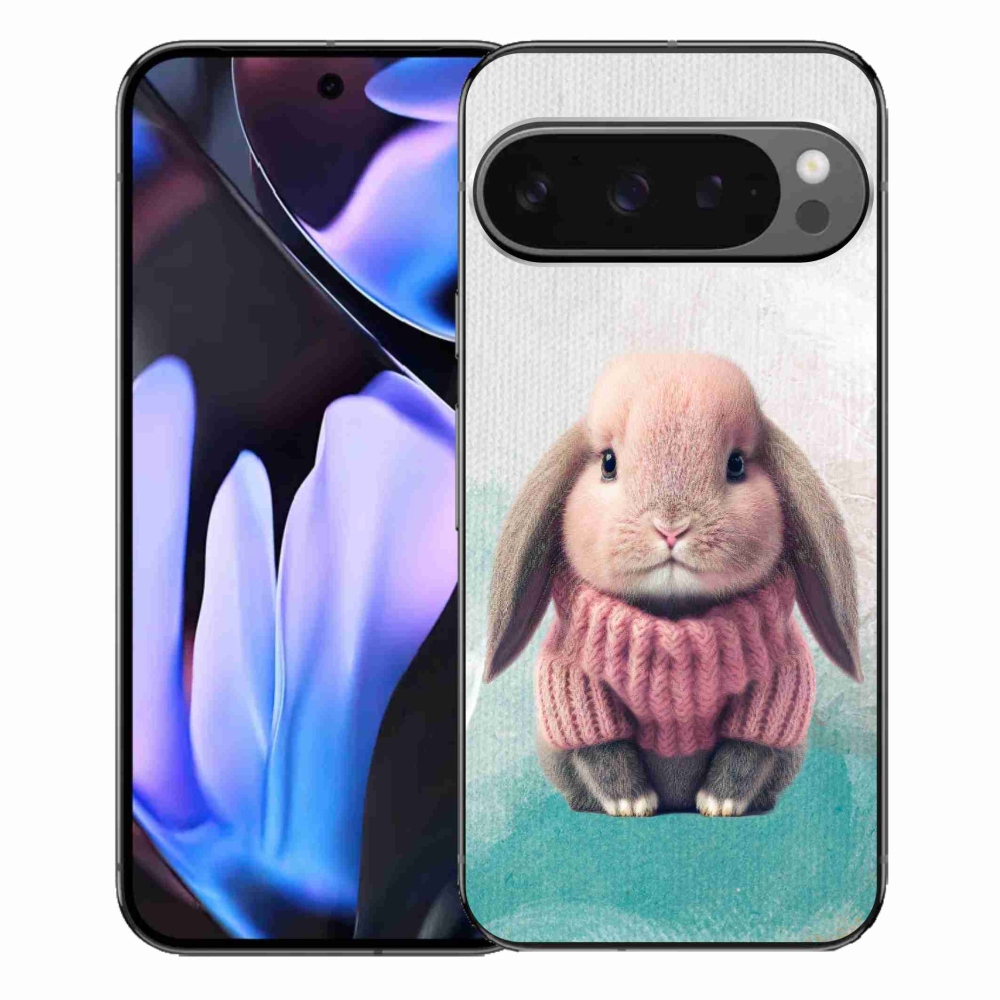 Gelový kryt mmCase na Google Pixel 9 Pro XL - králíček ve svetru