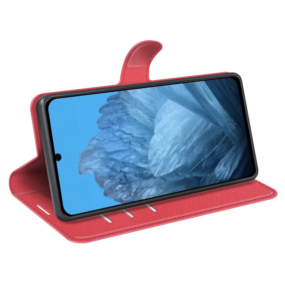 Litchi knížkové pouzdro na Google Pixel 9/9 Pro - červené