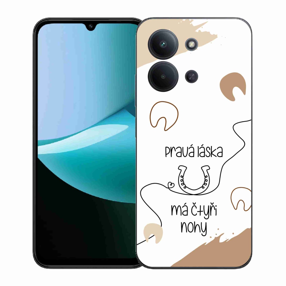 Gelový kryt mmCase na Xiaomi Redmi 15C 4G (171mm)/Poco C85 4G (171mm) - koňský motiv bílé pozadí