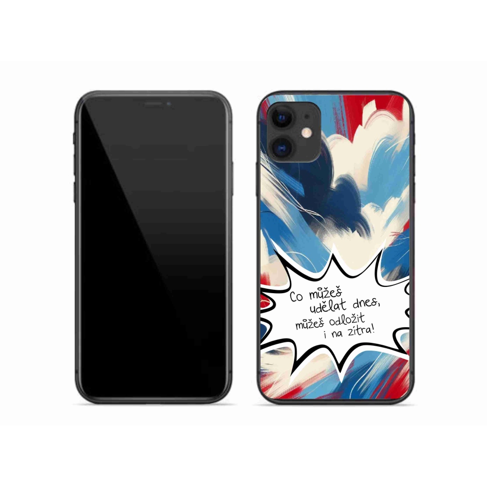Gelový kryt mmCase na iPhone 11 - vtipný text 9 bílé pozadí