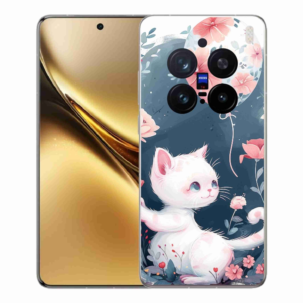 Gelový kryt mmCase na Vivo X200 Pro 5G - kotě s balónkem