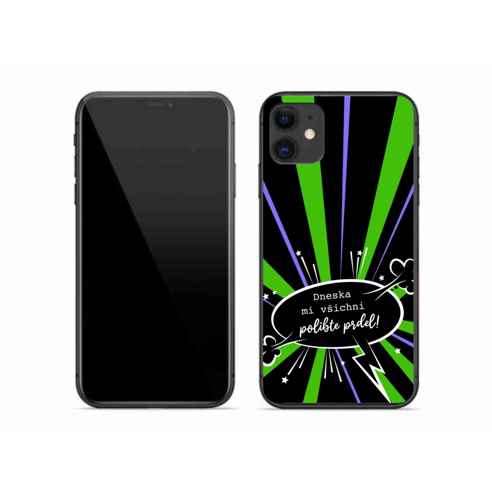 Gelový kryt mmCase na iPhone 11 - vtipný text 15 černé pozadí