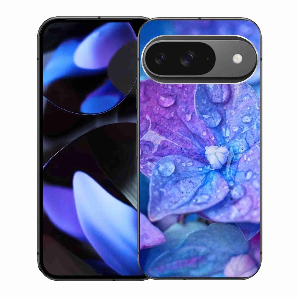 Gelový kryt mmCase na Google Pixel 9/9 Pro - fialový květ